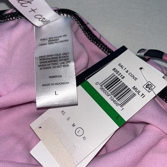 SALT + COVE JUNIORS LACE-UP-SIDES ONE-PIECE SWIMSUIT Sz LARGE - Picture 10 of 11